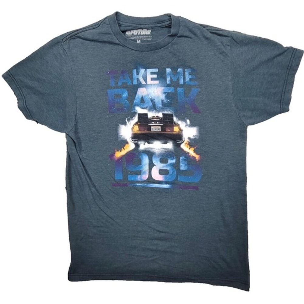Back To The Future Take Me Back 1985 Delorean 80's T-Shirt Sz Medium‎ McFly Doc